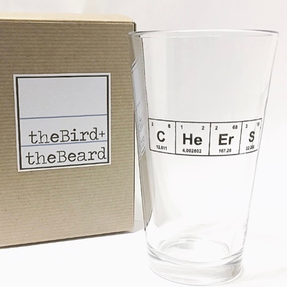 theBird+theBeard Other - Periodic Table Cheers Pint Glass, 16oz